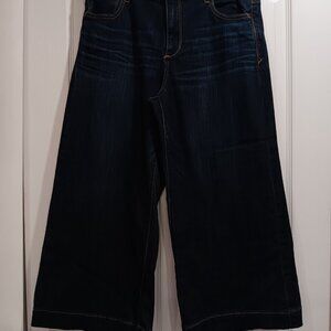 Express Vintage Cropped Wide Leg Dark Denim Jeans Size 10 Pre-Owned